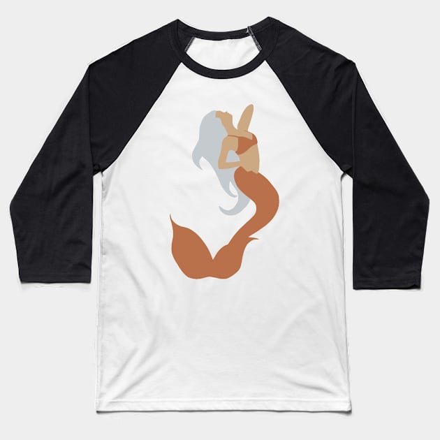 Mermaid with Pale Blue Hair and an Orange Tail Baseball T-Shirt by A2Gretchen